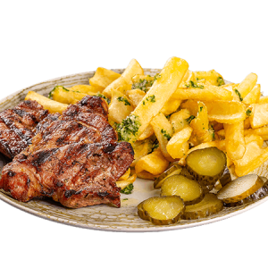 Meniu Pulpă dezosată la Gratar  cu cartofi 400 Gr