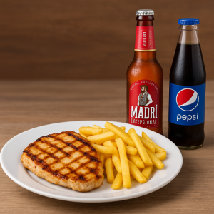 Combo piept de pui + cartofi +lipie+pepsi/MADRI BERE 330ML