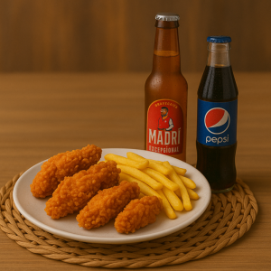 Combo Aripioare Crispy+cartofi+sos+pepsi/MADRI BERE 330ML