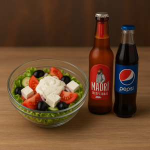 Combo Salata greceasca sos lipie+pepsi/MADRI BERE 330ML