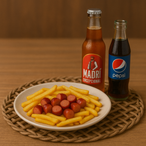 Combo Cartofi prajiti cu carnaciori +pepsi/MADRI BERE 330ML