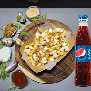 Combo Cartofi prajiti cu branza telemea+lipie+pepsi/bere halba