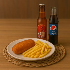 Combo Cordon bleu +cartofi prăjiți+pepsi/MADRI BERE 330ML
