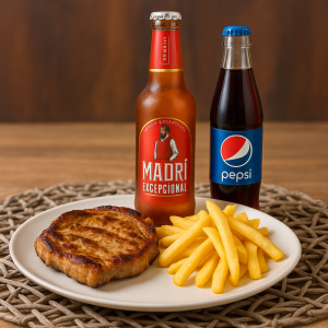 Combo Ceafa porc +garnitura la alegere+pepsi/MADRI BERE 330ML