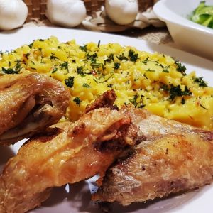 Aripioare De Pui La Cuptor Cu Orez si Salata Varza 400Gr