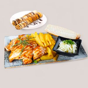 Meniu Mixt cu  Piept Pui cu Cartofi Prajiti 