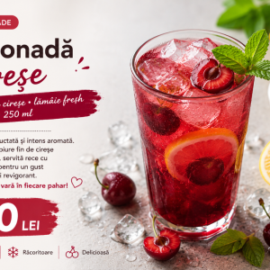 Limonadă Cireșe lămâie fresh • gheață • 250 ml